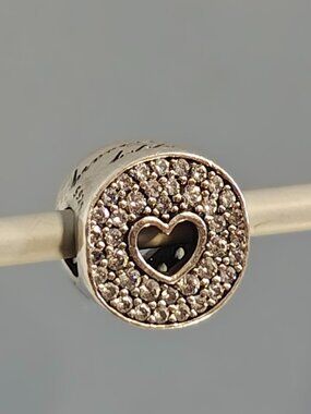 Authentic Retired Pandora Wedding Anniversary Celebration Charm 791977CZ